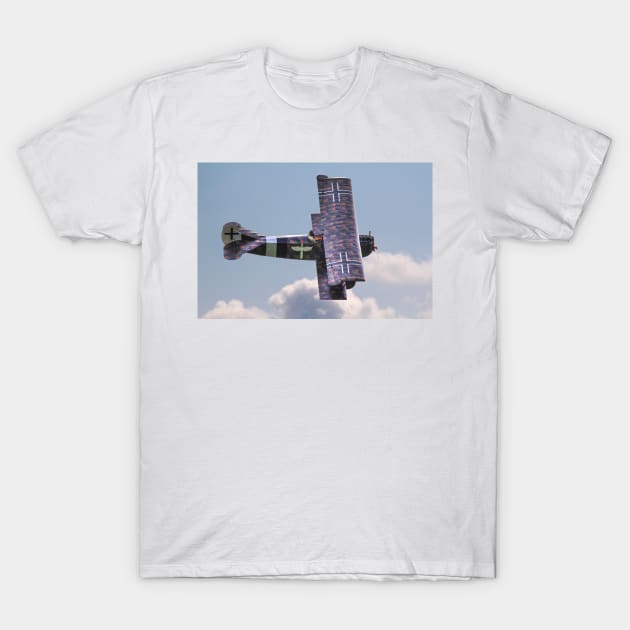 1917 Fokker D VII in Flight T-Shirt by holgermader